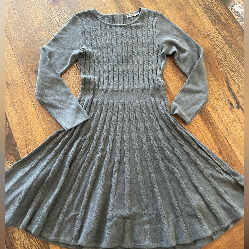 Fit and full skirt sweater dress